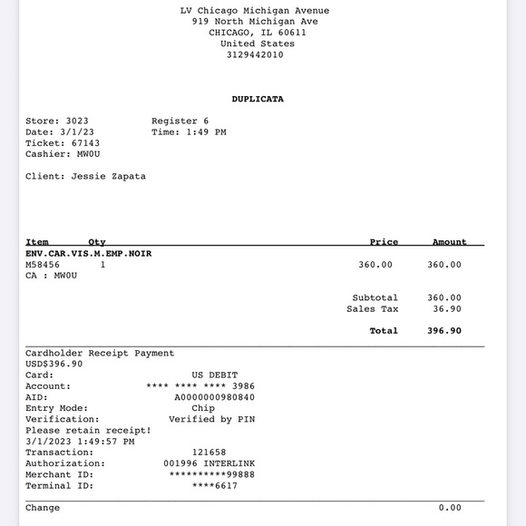 Louis Vuitton Black Wallet with Gold Accent - Picture 4 of 4